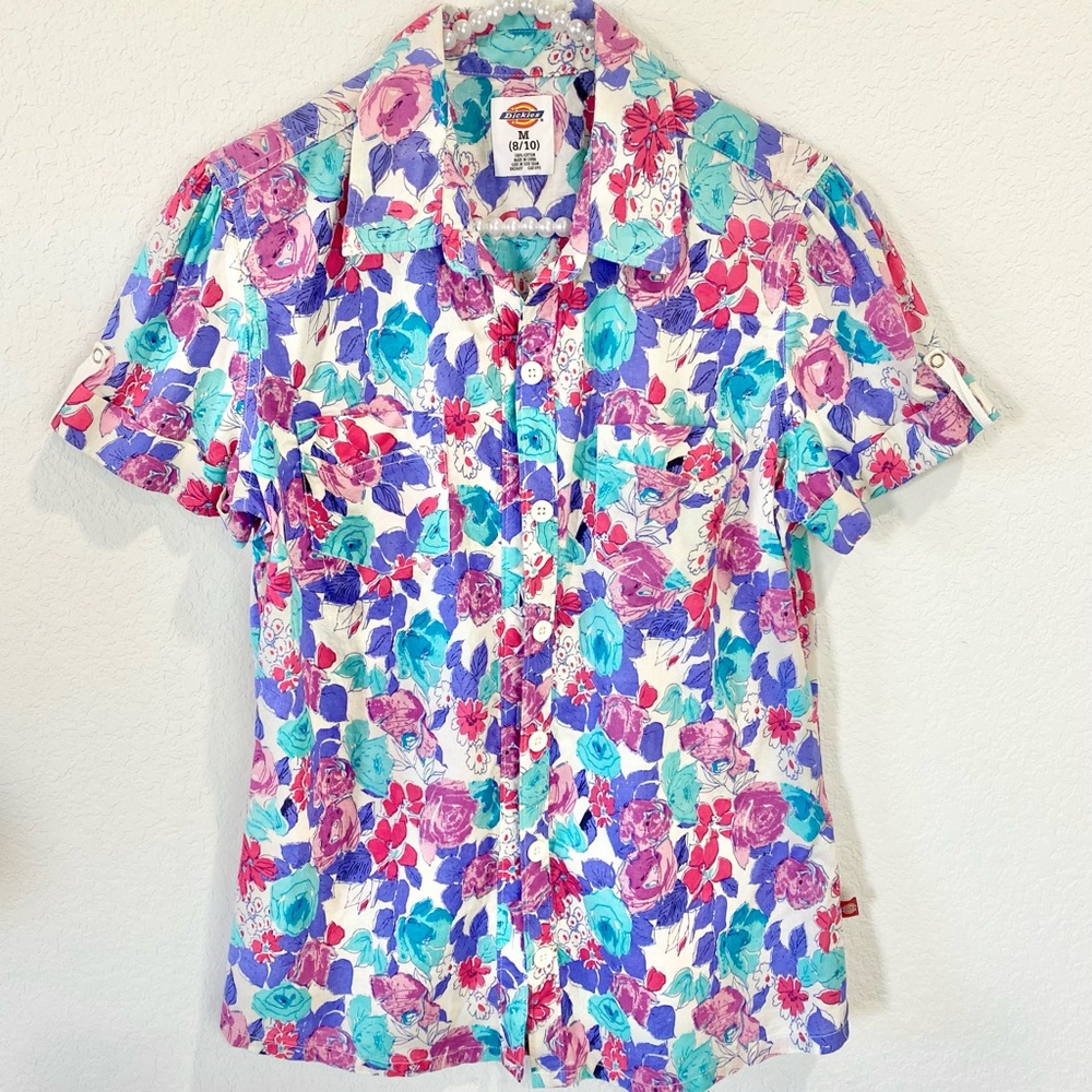 Dickies Colorful Floral Button Down Shirt
